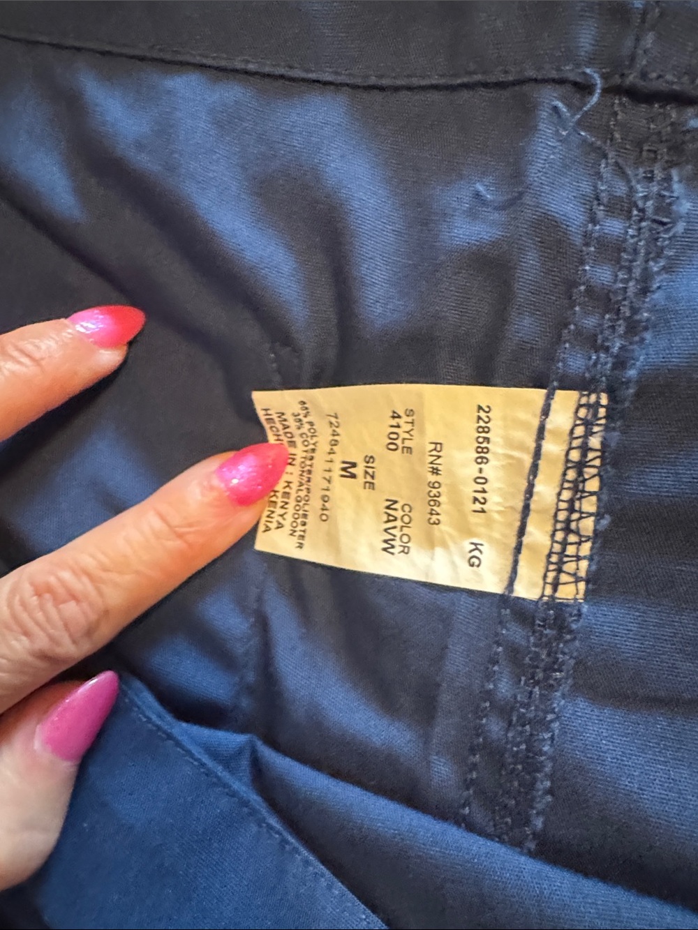 Cherokee Women's Straight Leg Scrub Pants in Navy Blue - Picture 2 of 3